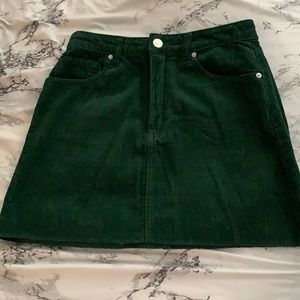 Green corduroy skirt